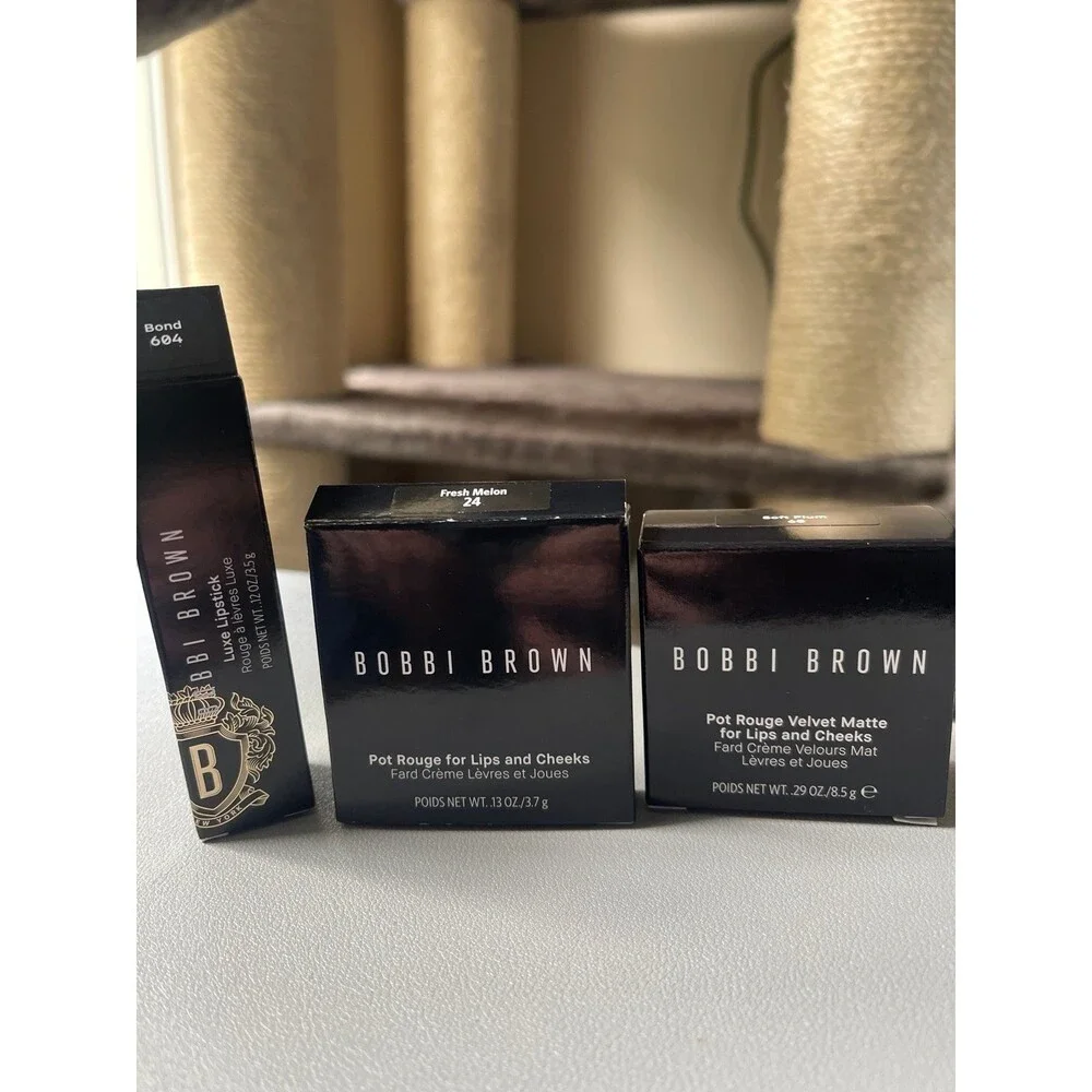Bobbi Brown Lip/Cheek Bundle - Pot Rouge Velvet Matte (x2) & Luxe Lipstick